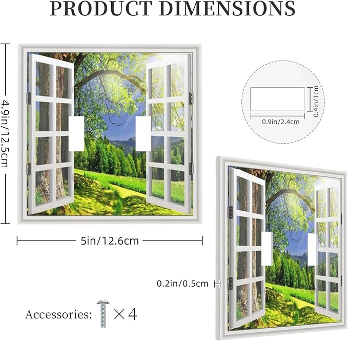 Light Switch Cover Window View Green Rustic Nature Wilderness 2 Gang Wall Plate Double Light Switch Plate Toggle Decorative Outlet Covers Electrical Switchplate for Bathroom Bedroom Decor