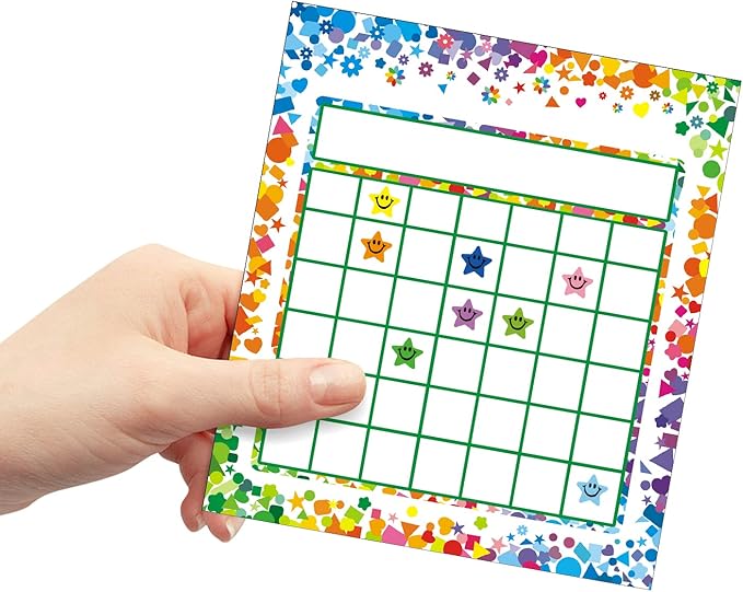 REGELETO 100 Pack Incentive Reward Chart for Students, 2 Designs Incentive Behavior Chart with 2400 Star Stickers Students Chore Sticker Chart at Home