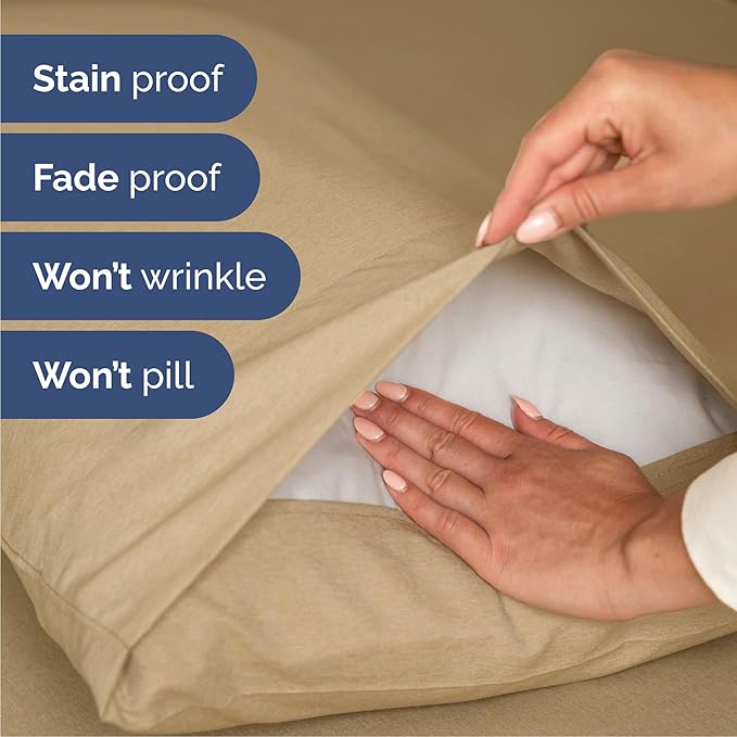 Cal King 6 Piece Sheet Set - Cooling, Comfy & Breathable - Hotel Luxury Bedding for Women, Men, Kids & Teens - 1 Flat & 1 Fitted Sheet & 4 Pillowcases with Deep Pockets - Wrinkle Free - Heathered Tan