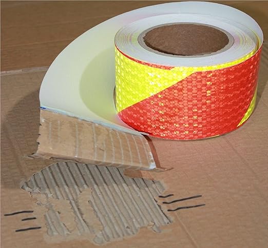 Reflective Tape 3 inch X 66 feet X 10 Rolls, Outdoor Waterproof Hazard Conspicuity Safety Warning Industrial Marking Tape