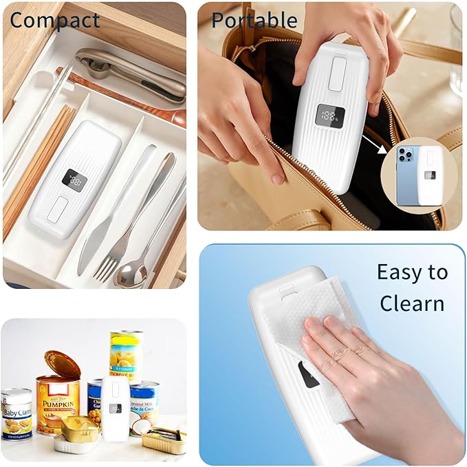 Electric Can Opener – USB Rechargeable with LED Display, Smooth Edge & Auto Stop, One-Touch Hands-Free Automatic Can Opener for Seniors & Arthritis, Works on All Can Types, Food-Safe Kitchen Gadgets