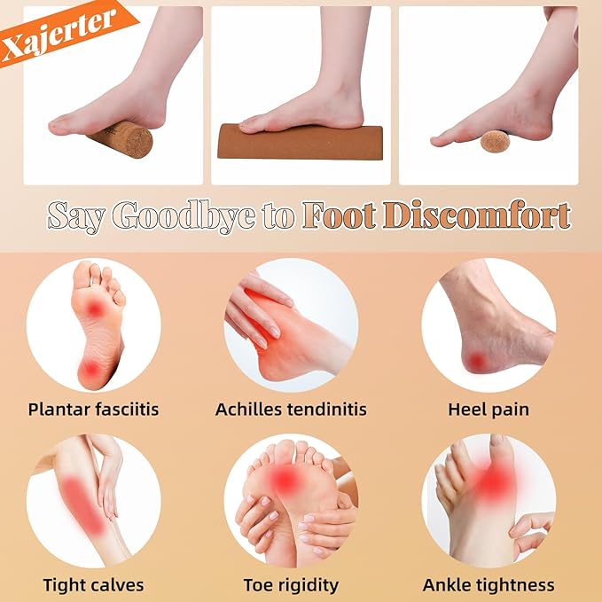 Cork Balance Board 4-in-1 Foot Strengthener, Premium Natural Cork, Plantar Fasciitis Foot Pain Relief, Foot Balance Trainer