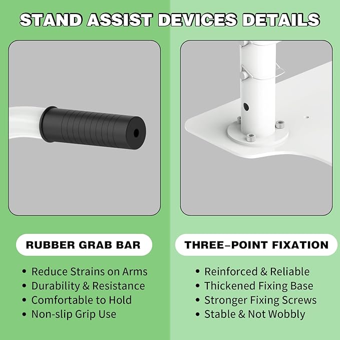 Heavy Duty Couch Stand Assist, Height & Width Adjustable Standing aid & Support Device, Chair/Sofa Stand Assist for Elderly Mobility & Daily Living Sit to Stand(400LBs Loading, White)