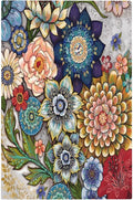 Boho Floral Colorful Floral Multi Color Flower Light Switch Cover Plate 1 Gang No Device Blank Electrical Wall Plates Faceplate Decorative Switch Plate Covers for Bedroom Living Room Home Decor