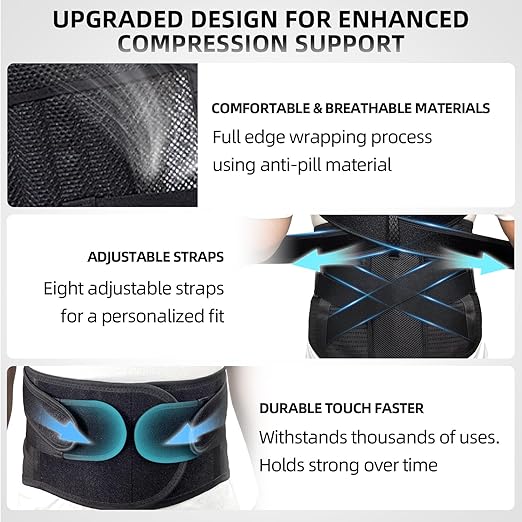 Upgraded Posture Corrector for Women & Men, Back Brace for Upper/Lower Back Pain, Herniated Disc, Sciatica，Adjustable Support & Bionic Panel M (29"-34")