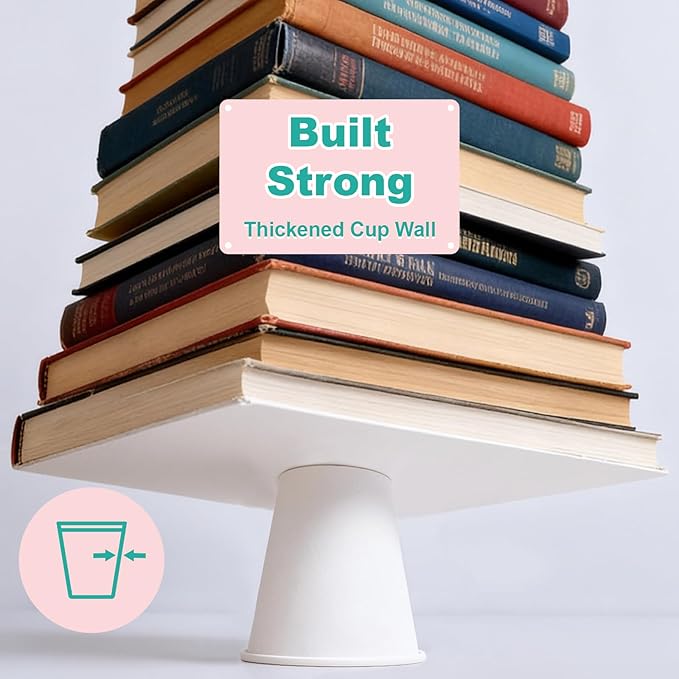 8 oz 500 Pack Disposable Coffee Cups, Bulk White Disposable Paper Cups, Coffee Cups for Hot Tea, Chocolate and Cold Drinks