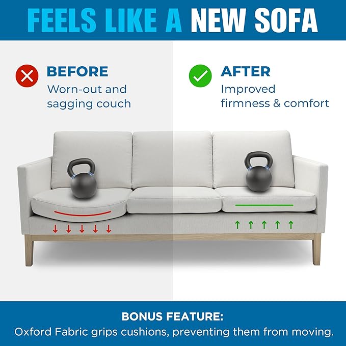Meliusly Heavy Duty Couch Cushion Support for Sagging Cushions (24x48) Reinforced Wood Sofa Cushion Support Board for Sagging Seat, Deep Couch Supporter for Under The Cushions, Loveseat Saver
