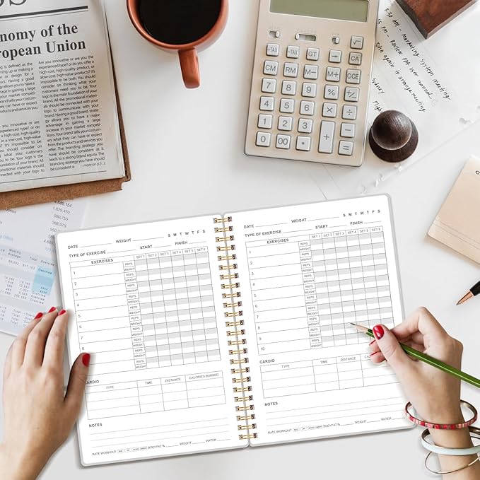 Simplified Fitness Journal for Women & Men,A5 Workout Journal/Planner Daily Exercise Log Book to Weight Loss, Gym, Muscle Gain, Bodybuilding Progress, 5.8"x8.3", Teal Flower