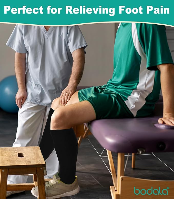 Plus Size Compression Socks: Wide Calf Toeless Stockings for Men Women - Open Toe 20-30 mmHg Compression Hose Support for Travel Nurses