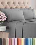 King 6 Piece Sheet Set - Cooling & Breathable Bed Sheets - Hotel Luxury Bed Sheets for Women, Men, Kids & Teens - Bedding w/Deep Pockets & Easy Fit - Soft & Wrinkle Free - King Heathered Grey Sheets