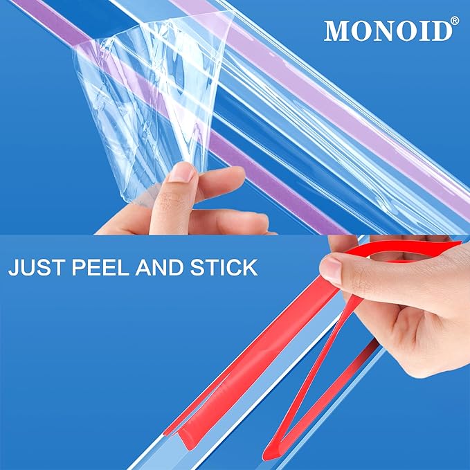 6PCS Clear Self-Adhesive Night Stand Corner Protectors，Corner Guards & Edge Protector for Wall Door Frame Cabinet Baseboard & Door, Table, Stair (16" X 1.18")