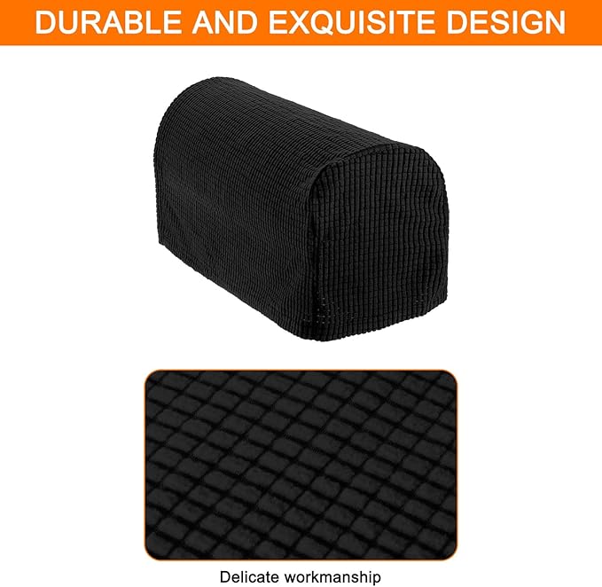 uxcell Stretch Armrest Covers Armchair Anti-Slip for Chairs Sofas Couch Arm Covers Recliner Sofa with Twist Pins Black 4 Pcs