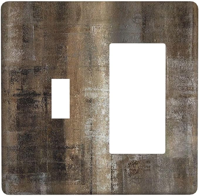 Outlet Covers Old Vintage Copper Rustic Rusty Modern Tan Brown 1 Toggle 1 Rocker Combination Decorative Wall Plate Electrical Switch Plates Light Switch Cover Plate for Farmhouse Cabin Decor