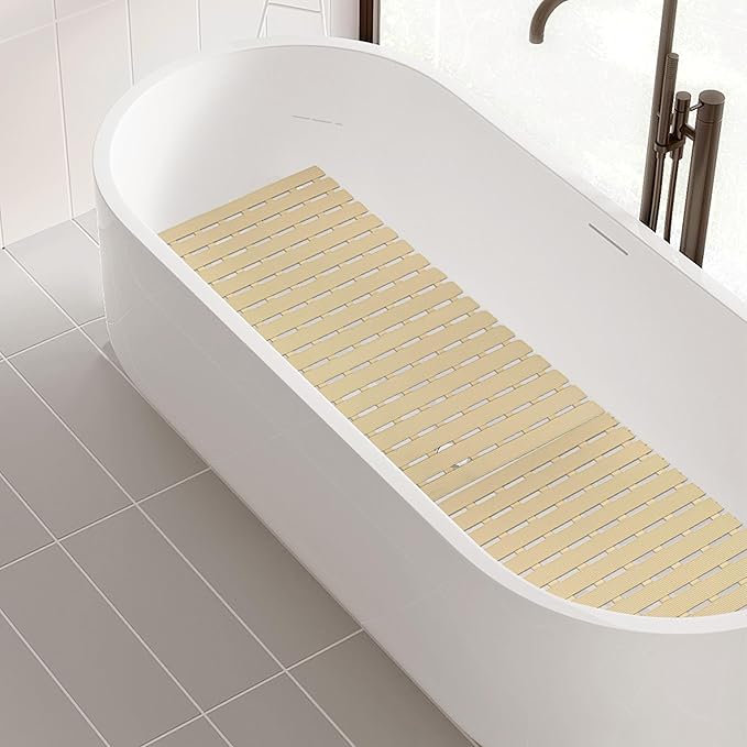 MBOSS Bathtub Mat Non Slip,Super Soft Bath Mat for Tub 24 X 24 Inch,Shower Mat with Suction Cups and Drain Holes,Non Slip Bathtub Mat for Elderly & Kids Bathroom