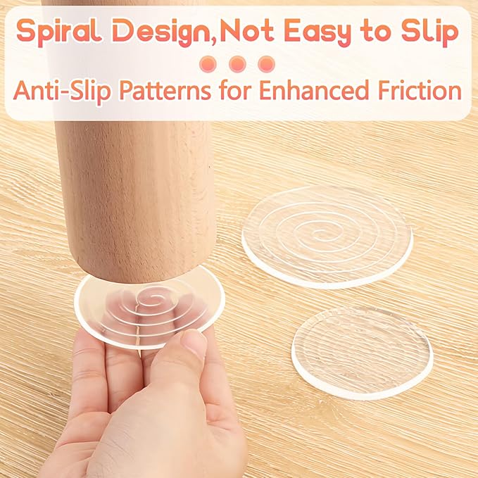 Clear Silicone Cabinet Door Bumpers,Circle 8 Pcs,Self-Adhesive Sound Dampening Pads,Surface Protection & Anti-Friction for Drawers, Table Bottoms,Wall Door Stoppers, Transparent Adhesive Pads