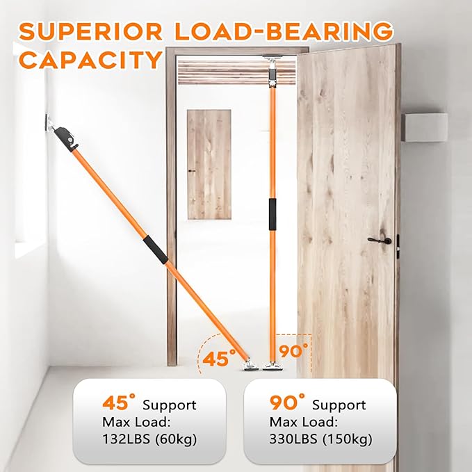 HOLOTHURIAN Cabinet Jack Support Pole, 49.2-114.2 inches Third Hand Tools Adjustable Support Pole, 3rd Hand Support System for Upper Cabinet Installation, 300 LB Capacity, 1-Pack