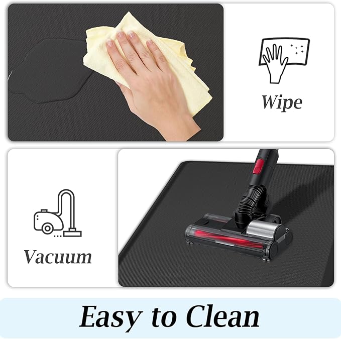 Artnice Anti Fatigue Kitchen Floor Mat, 3/4 Inch Thick Non-Slip Standing Desk Mat, Waterproof Comfort Kitchen Rugs for Home, Sink, Office, Laundry (20" x 47.2", Black)