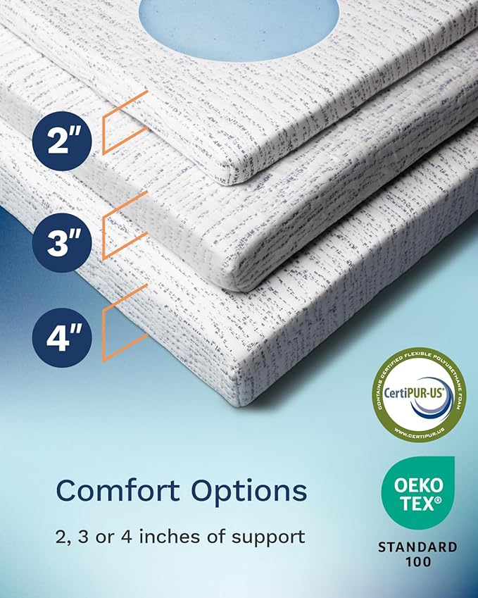 ViscoSoft 3 Inch Memory Foam Mattress Topper Cal King - Select High Density Ventilated Mattress Pad - Premium Removable Rayon Cover
