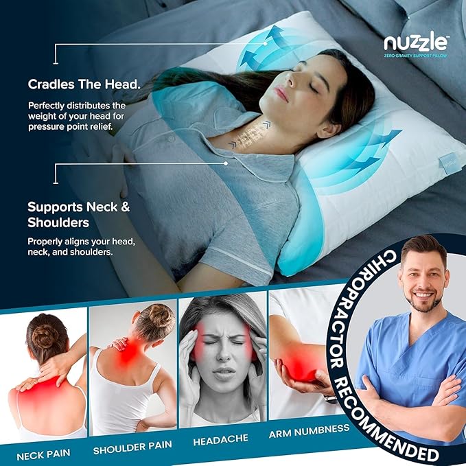 Nuzzle Cooling Adjustable Pillows for Side Sleepers, Luxury Queen Size Set of 4 Bed Pillows Hotel Collection - Best Adjust Height Soft Firm Pillows for Back, Stomach and Side Sleepers