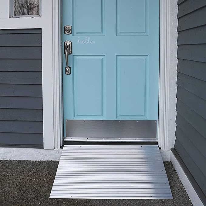 EZ-ACCESS - Threshold Ramps for Doorways - Portable Wheelchair Ramp for Home Steps, Aluminum Door Threshold Sliding Doors, Walker & Wheelchair Access - Adjustable Modular Transitions, 3" Rise