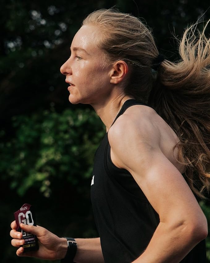 BARE PERFORMANCE NUTRITION, BPN Go Gel Endurance, 24g of Carbohydrates & 100 Calories per Pack, Vegan + Gluten Free Running Gel, 10 Single-Serving Packs, Mixed Berry