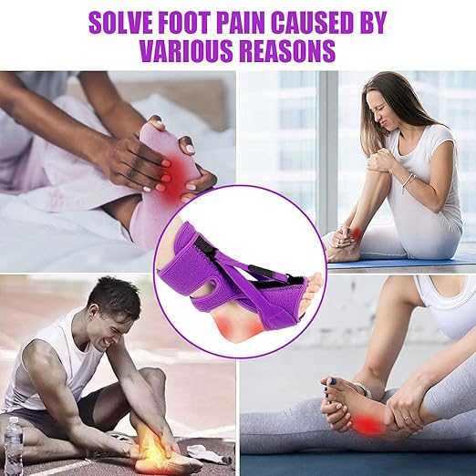 Plantar Fasciitis Night Splint-Upgrade 3 Adjustable Planter Facetious Relief Brace,Plantar Fasciitis Relief Women Men Straps,Support Relief Foot Drop Achilles Tendonitis Day Night(Purple-2PC)