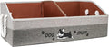 Large Dog Toy Basket with Handles, 28.5" Collapsible Multi-Purpose Hard Board Dog Toy box, Clothes, Dog toy storage (Gray,Coffee)