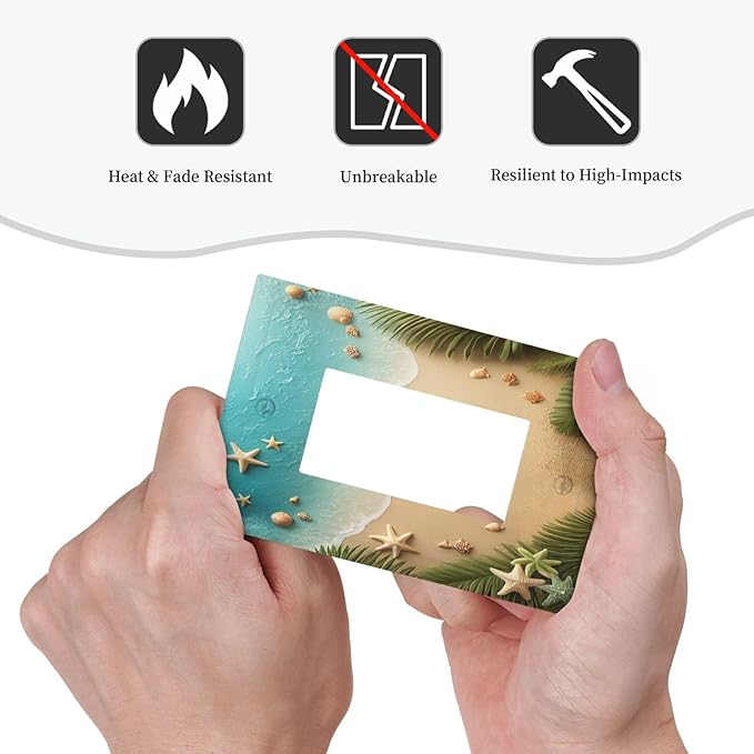 Decorative Outlet Covers Summer Beach Themed Starfish Seashells 1 Gang Single Rocker Light Switch Cover Plate Wall Plates GFCI Faceplate for Bedroom Bathroom Decor