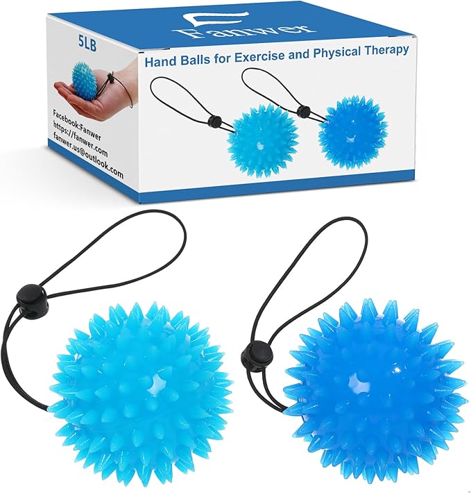 Hand Grip Strenthener - Squeeze Balls for Hand Therapy Set (5LB+10LB), Hand Exercise Ball for Physical Therapy, Elderly, Weak Hand, Arthritis, Stroke, Carpal Tunnel