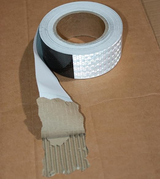 Reflective Tape Black White 2 inch Wide, Outdoor Waterproof Hazard Conspicuity Warning Industrial Marking Tape (66 feet)