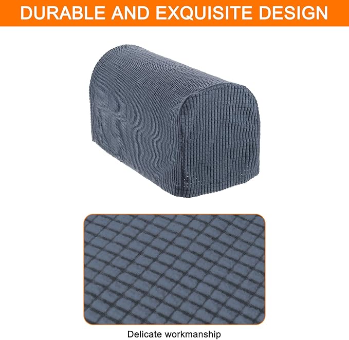 uxcell Stretch Armrest Covers Armchair Anti-Slip for Chairs Sofas Couch Arm Covers Recliner Sofa Gray Blue 4 Pcs