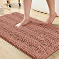 Turquoize Non Slip Shaggy Bathroom Rugs Blue Bath Rugs for Bathroom Chenille Bath Rugs for Bathroom 1 Piece Bath Mat Set Super Absorbent Shower Rug for Tub Mats, 20"x 32", Muted Clay