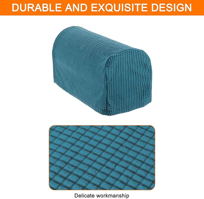 uxcell Stretch Armrest Covers Armchair Anti-Slip for Chairs Sofas Couch Arm Covers Recliner Sofa Peacock Blue 4 Pcs