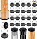 16pcs Chair Leg Protectors for Carpet, Round Chair Feet Glides Covers Caps Kitchen Table Foot Sliders with Plastic Pads Damage-Free Move on Carpets (Fit:1-1/2"~1-3/4", Black Bottom)