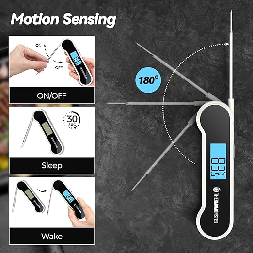 0.5 Sec Instant Read Meat Thermometer Digital with ±0.5℉ Precision, Food Thermometer for Cooking Kitchen Gadgets, Oven Grill Candy BBQ Essentials Accessories, Gifts for Him Dad Men Birthday, White