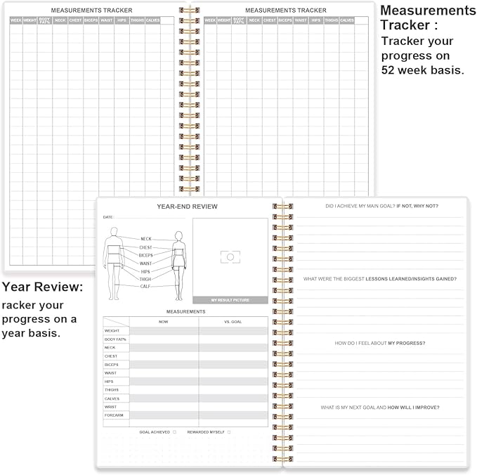 Weekly Meal Planner - A5 Weekly Meal Prep Journal with Shopping and Grocery Lists, 186 Pages Healthy Diet & Weight Loss Tracking, Undated, 52 Weeks, Lasts 1 Year, Blue Flower