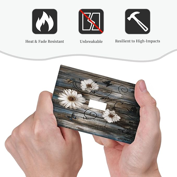 Rustic Wood Background Floral Butterfly Daisy Decorative Light Switch Cover 1 Gang Single Toggle Device Electrical Faceplate Switchplates Decorator Outlet Wall Plate for Farmhouse Bedroom Decor