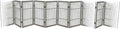 Pet Dog Gate Strong and Durable Freestanding Folding Acacia Hardwood Portable Wooden Fence Indoors or Outdoors by Urnporium (White Pet Gate, 10 Panel 30" Tall)