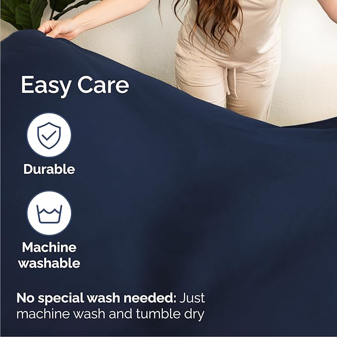Cal King 6 Piece Sheet Set - Cooling & Breathable Bed Sheets - Hotel Luxury Bed Sheets for Women, Men, Kids & Teens - Deep Pocket Bedding w/Easy Fit - Soft & Wrinkle Free - Cal King Navy Blue Sheets