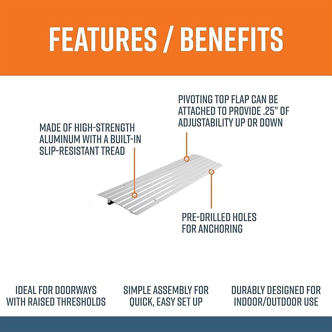 EZ-ACCESS Transitions 1” Portable Self Supporting Aluminum Modular Entry Ramp