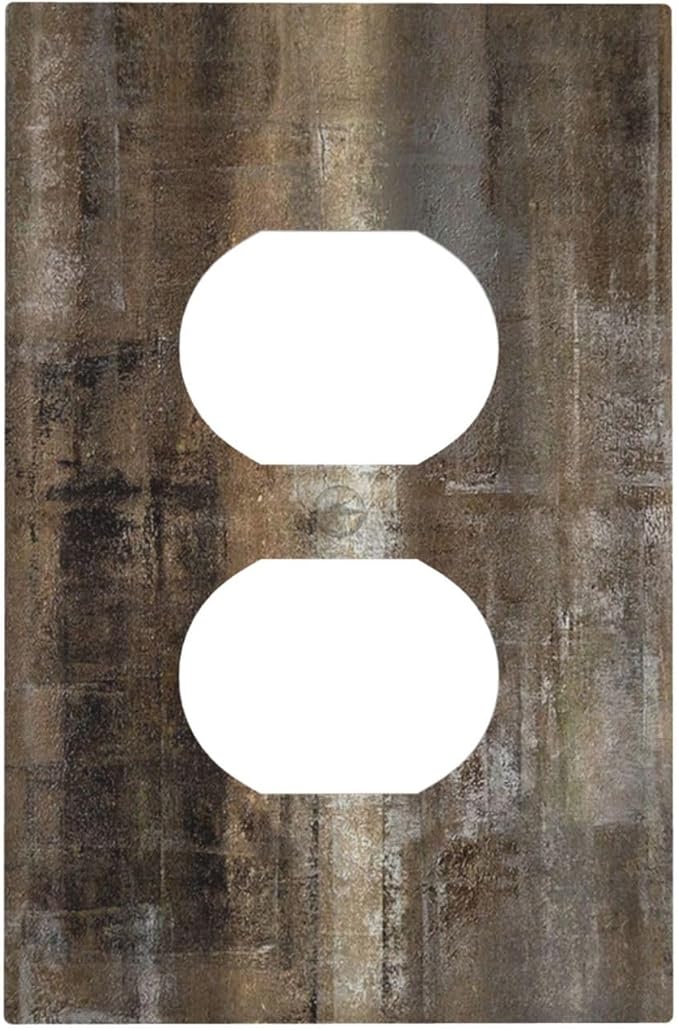 Outlet Covers Old Vintage Copper Rustic Rusty Modern Tan Brown 1 Gang Duplex Wall Plate Decorative Switch Plates Electrical Receptacle Faceplate Light Switch Cover for Farmhouse Cabin Decor