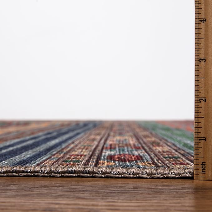 Keen Home Design 5x7 Rug - Machine Washable Area Rug with Non-Slip Backing, Ideal for Living Room, Dining Room, Bedroom - Vintage, Easy Clean, Durable, Low Pile Rug - (5' x 7')