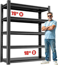 Heavy Duty Garage Shelf – 5 Shelf Storage Shelving Rack Organizer for Home, Workshop, or Utility Spaces, Metal Shelving Unit for Maximizing Garage Storage 16" D x40 W x78 H