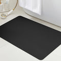 Ultra Thin Bath Mat, Upgrade Backing Non Slip Thin Bath Mats Fit Under Door, Quick Dry Ultra Absorbent Bathroom Rugs, Machine Washable Bath Rugs for Bathroom, Bathtub & Kitchen, Black/Solid/32"x20"