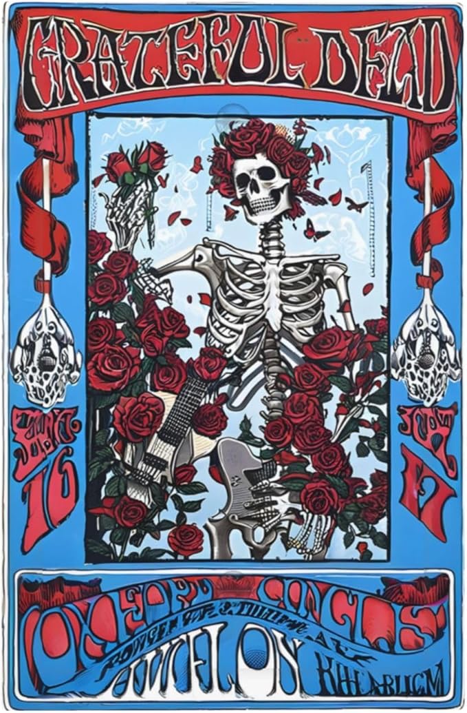 Decorative Light Switch Cover Plate Hippy Skull Red Rose Floral 1 Gang No Device Single Blank Outlet Covers Wall Plate Switch Plate Covers for Bathroom Decor