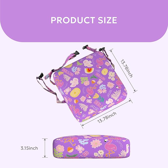Toddler Booster Seat for Dining Table,Portable Kids Booster Seat - Adjustable, Non-Slip, Lightweight & Easy to Clean (Purple)