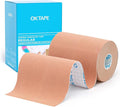 OK TAPE Regular Original Cotton Kinesiology Tape (2 Pack), Elastic Water Resistant Therapeutic Athletic Tape, Latex Free, Injury Recovery, Uncut K Tape 2in×16.4ft - Beige