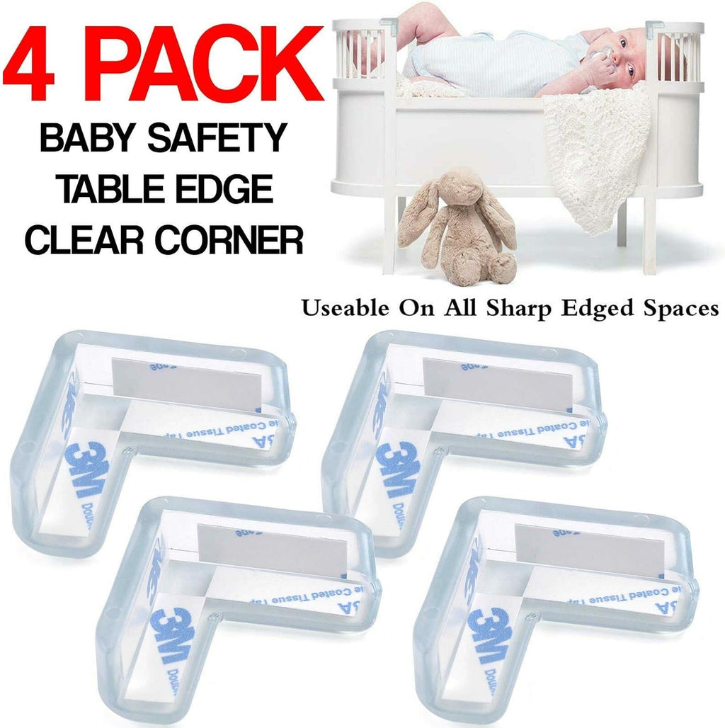 Baby Proofing, Edge Protector Strip Clear, 20 FT Silicone Soft Corner Protectors for Baby with Upgraded Pre-Taped Strong Adhesive, Edge Protectors for Sharp Corners for Cabinets, Drawers(4 Corners)