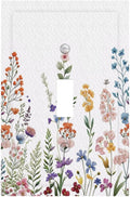 Rustic Wild Floral Vintage Colorful Flowers Single Toggle Light Switch Covers Decorative 1 Gang Wall Plate Electrical Device Switchplate Dimmer Faceplate for Bathroom Decor