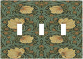 Decorative Switch Plates William Morris Floral Vintage Flowers Pattern 3 Gang Wall Plate Triple Toggle Light Switch Cover Faceplate Electrical Wall Panels for Bedroom living Room Decor